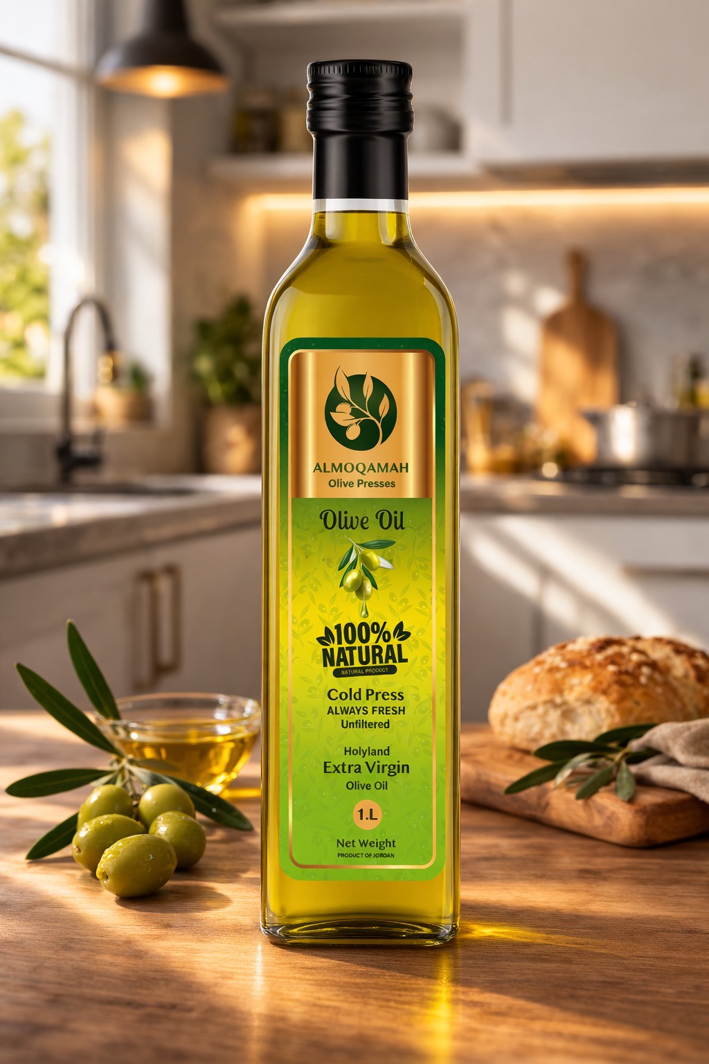 Al Moqameh olive oil bottle